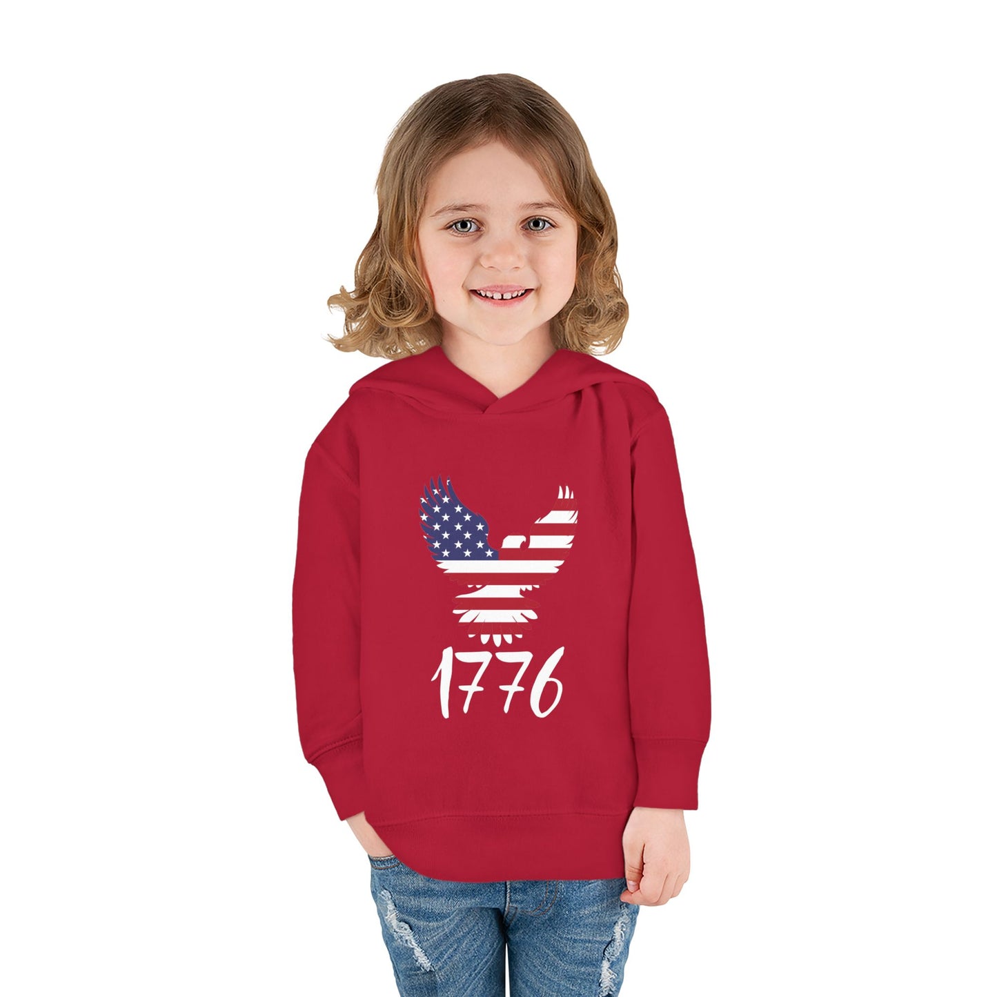 1776 Heritage Toddler Hoodie | USA Bald Eagle Graphic