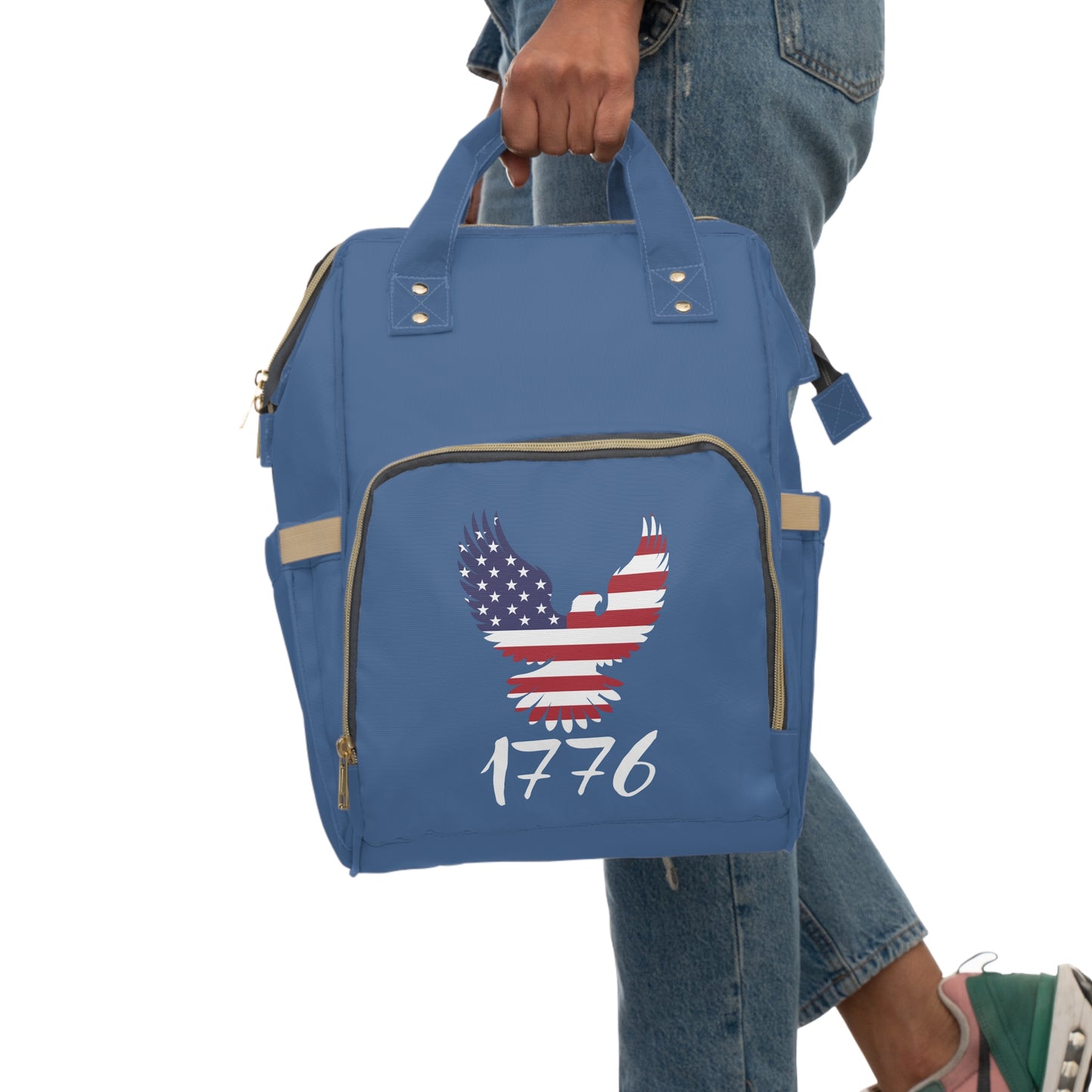1776 Heritage Multifunctional Diaper Backpack | USA Bald Eagle Graphic