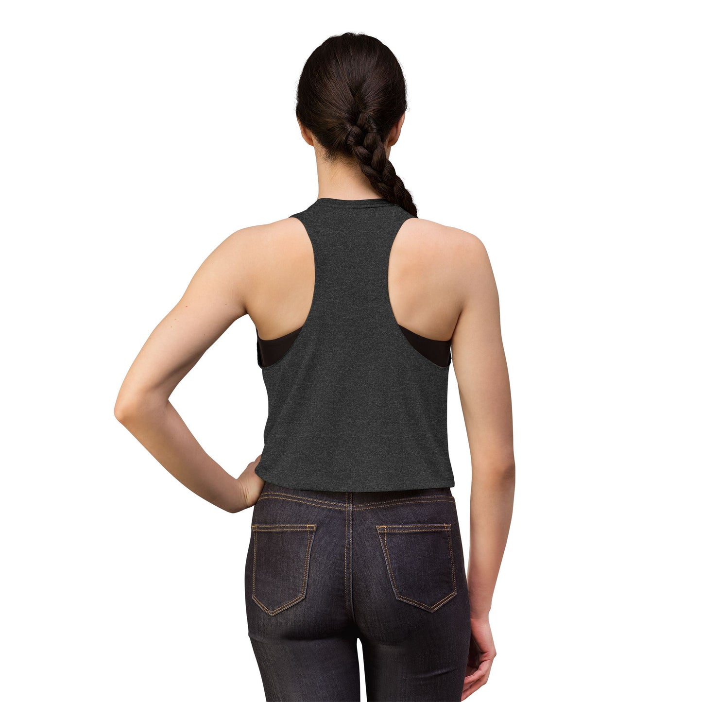 Freedom Eagle Aviator Women's Racerback Cropped Tank | USA Bald Eagle Graphic