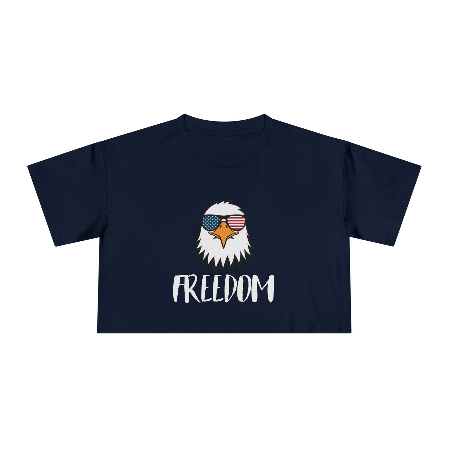 Freedom Eagle Aviator Women's Premium Crop Top | USA Bald Eagle Graphic