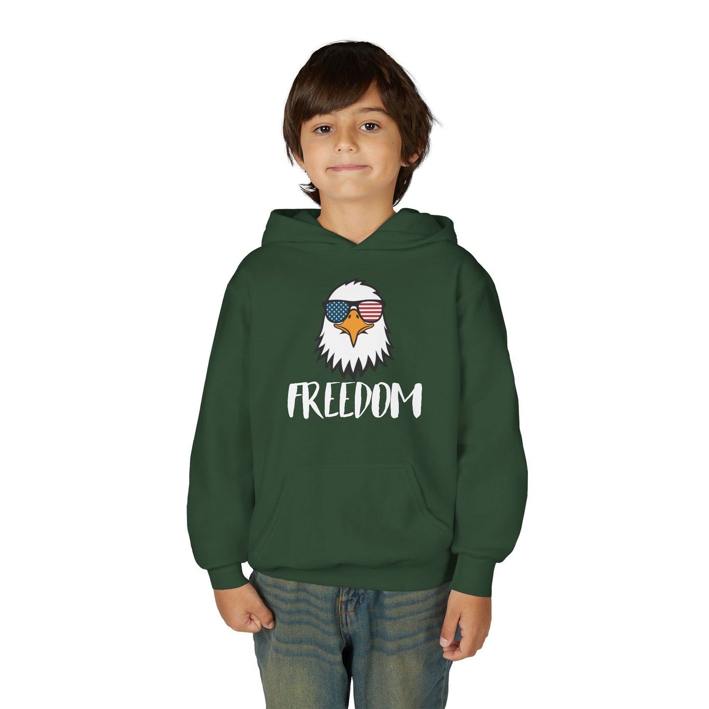 Freedom Eagle Aviator Youth Hoodie | USA Bald Eagle Graphic
