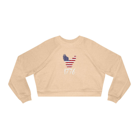 1776 Heritage Women's Cropped Sweatshirt | USA Bald Eagle Graphic