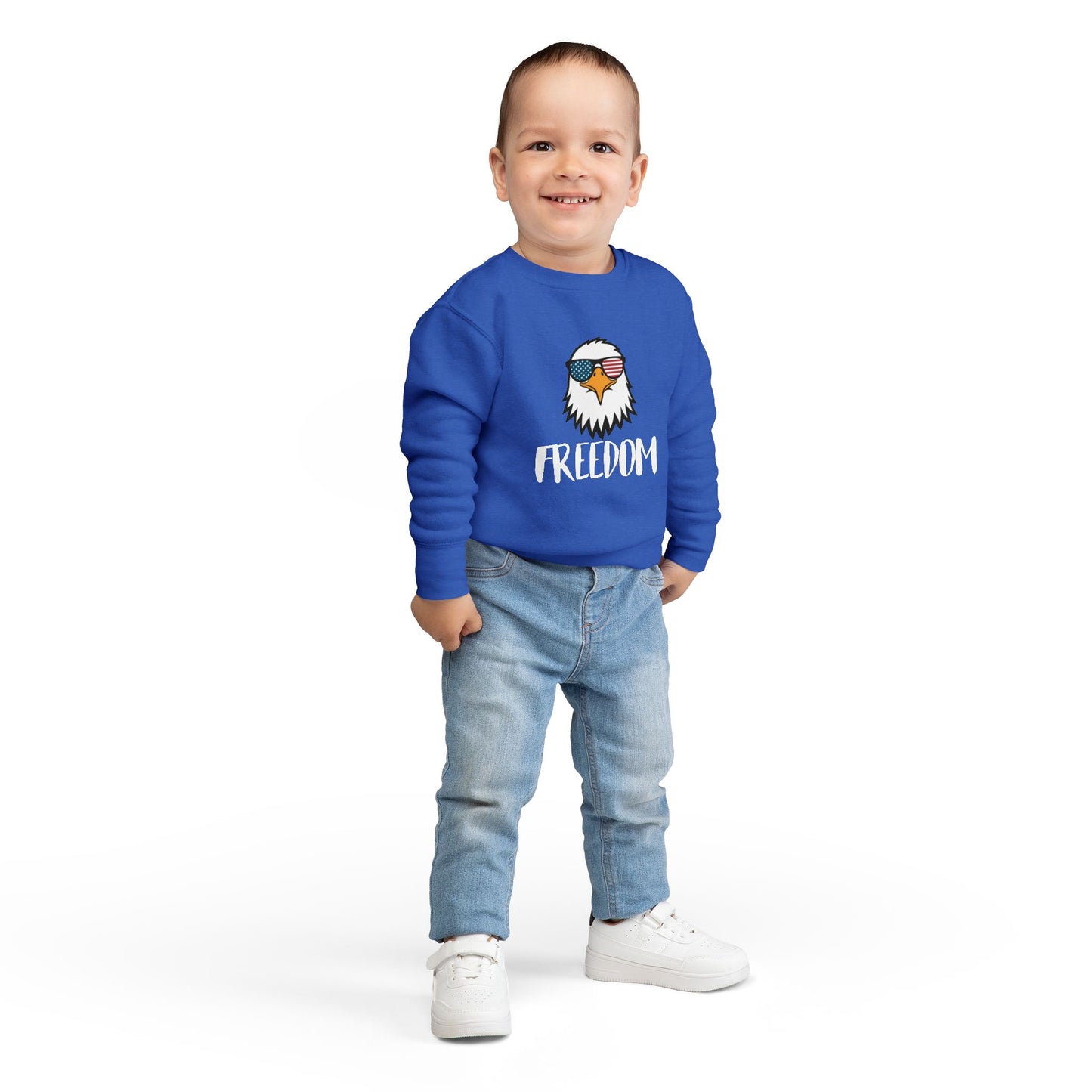 Freedom Eagle Aviator Toddler Sweatshirt | USA Bald Eagle Graphic