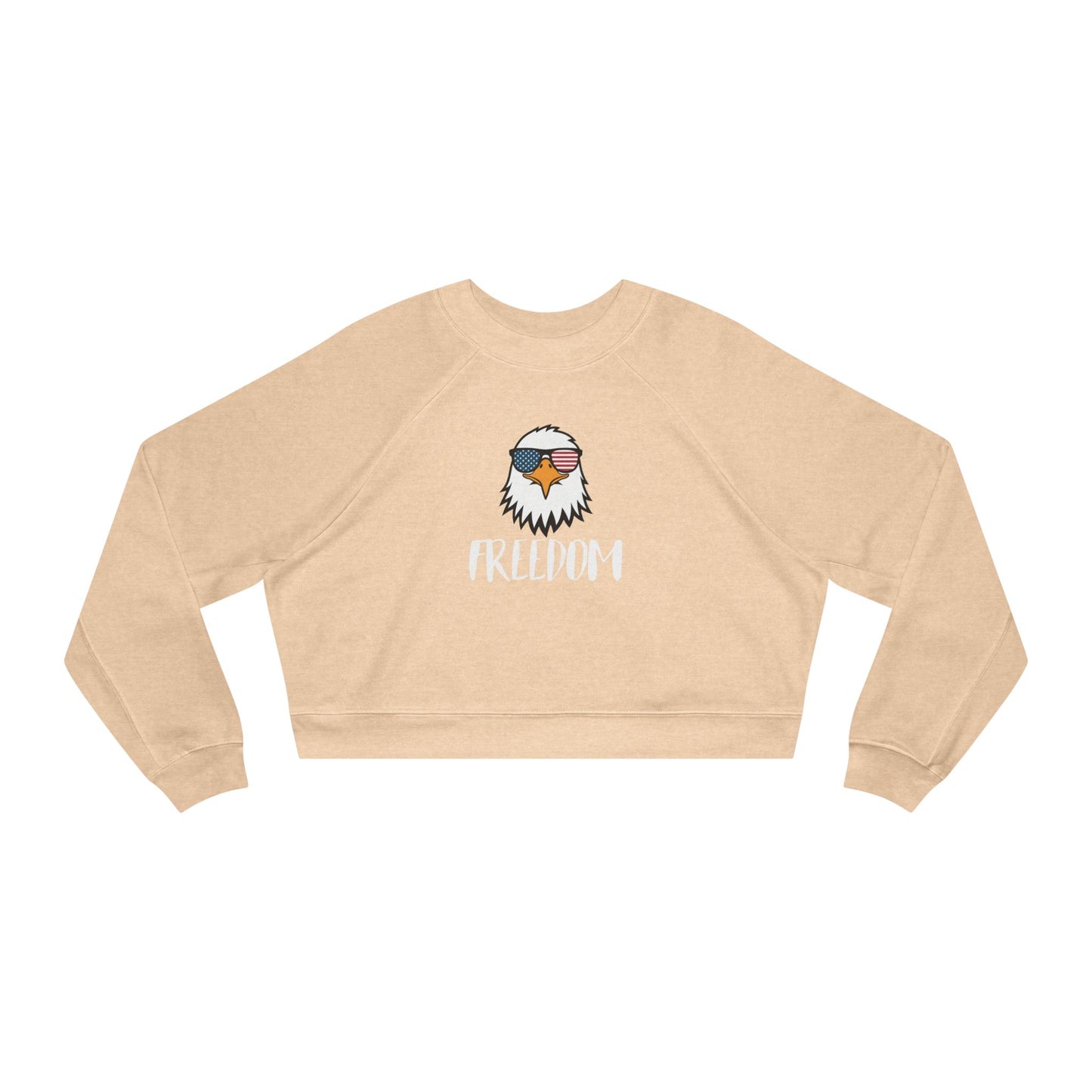 Freedom Eagle Aviator Women's Cropped Sweatshirt | USA Bald Eagle Graphic