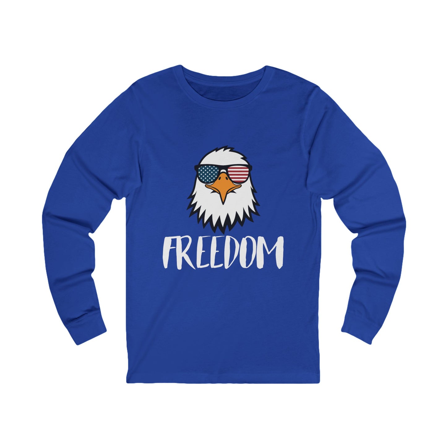 Freedom Eagle Aviator Men's Long Sleeve Shirt | USA Bald Eagle Graphic