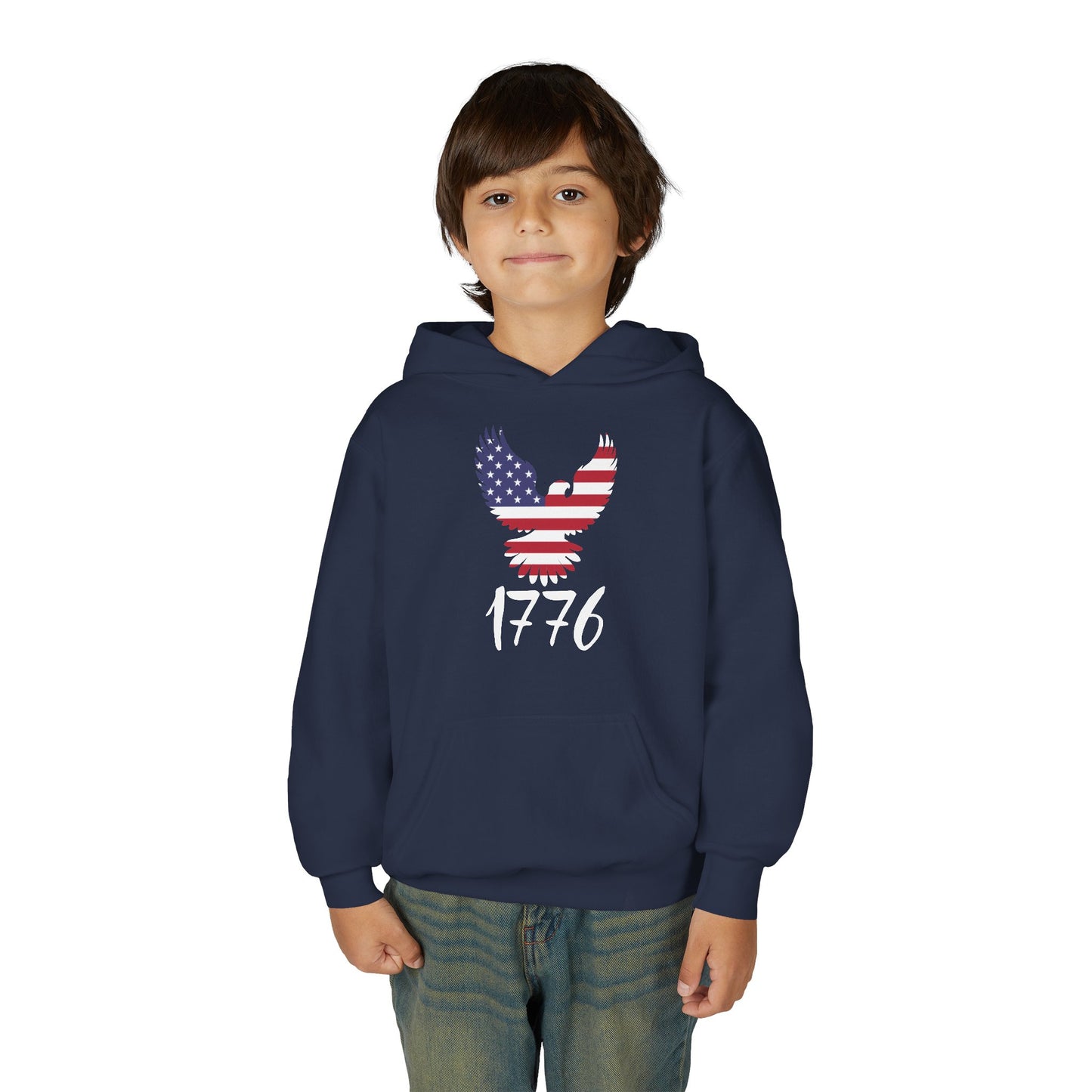 1776 Heritage Youth Hoodie | USA Bald Eagle Graphic