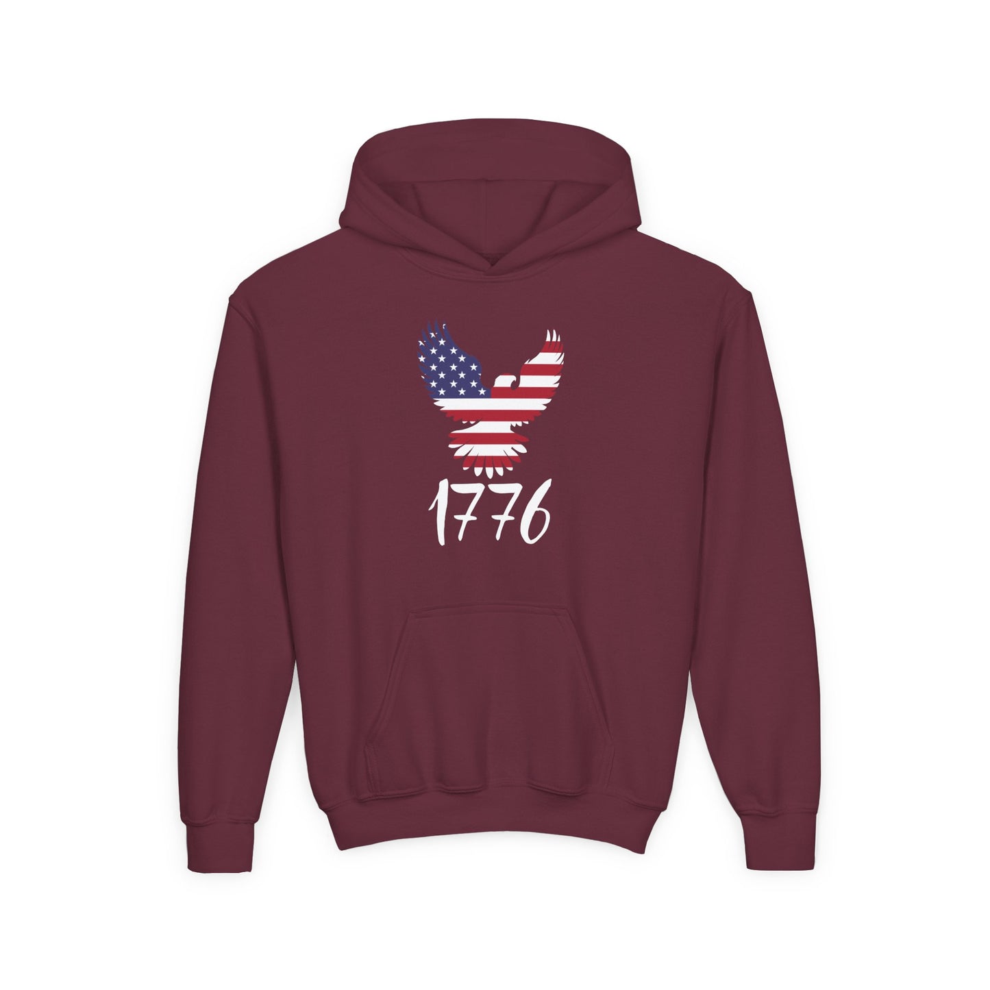 1776 Heritage Youth Hoodie | USA Bald Eagle Graphic