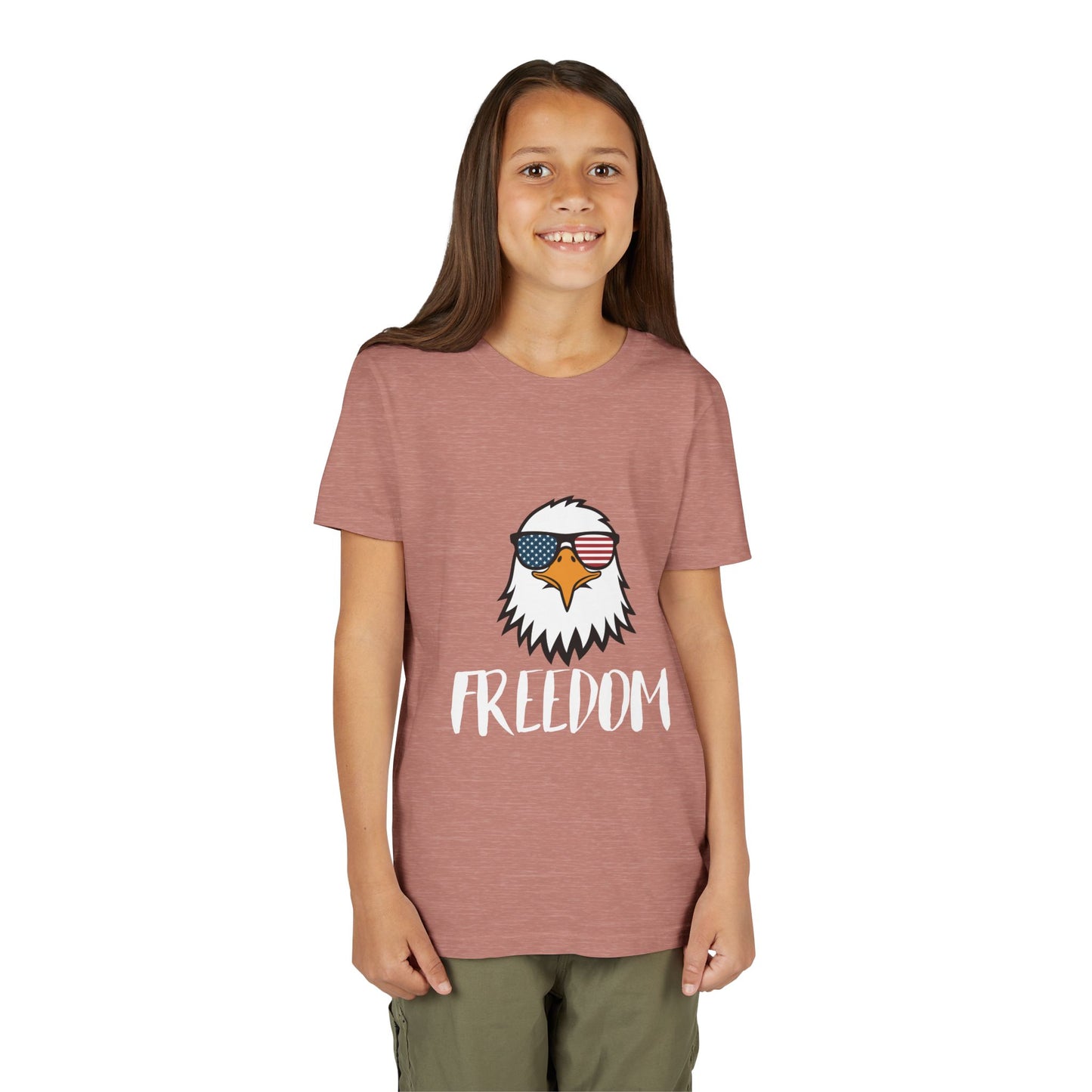Freedom Eagle Aviator Youth T-Shirt | USA Bald Eagle Graphic Tee