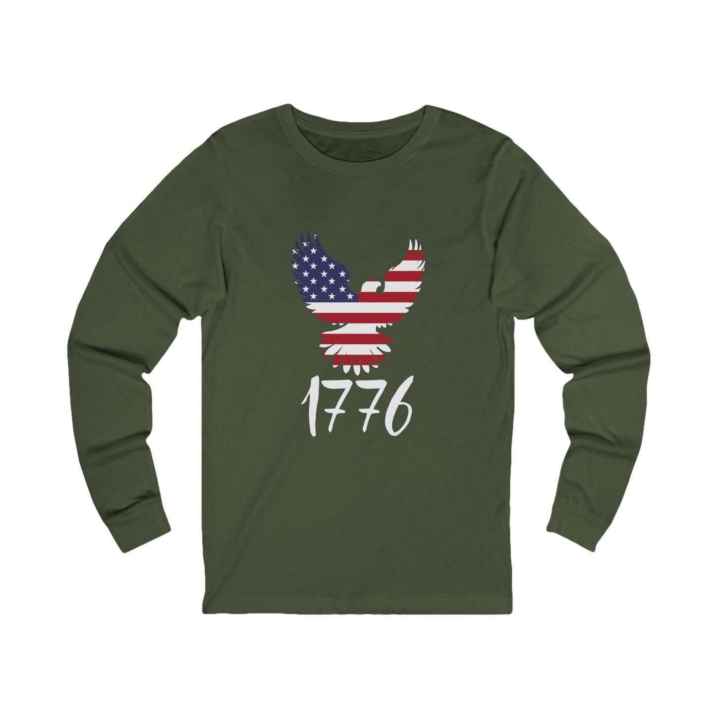 1776 Heritage Men's Long Sleeve Shirt | USA Bald Eagle Graphic