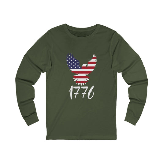 1776 Heritage Men's Long Sleeve Shirt | USA Bald Eagle Graphic