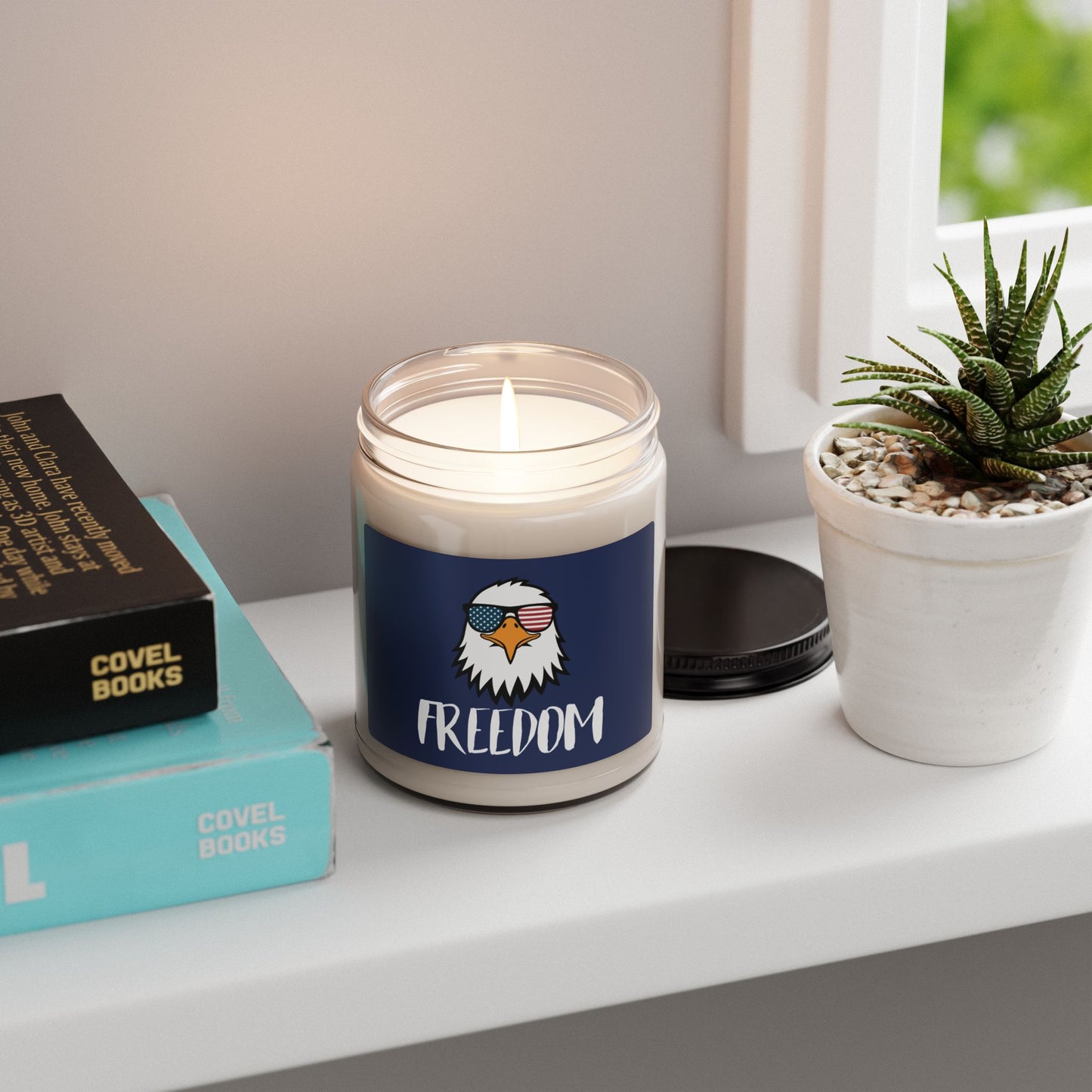Freedom Eagle Aviator Scented Jar Candle | USA Bald Eagle Graphic (9 oz)