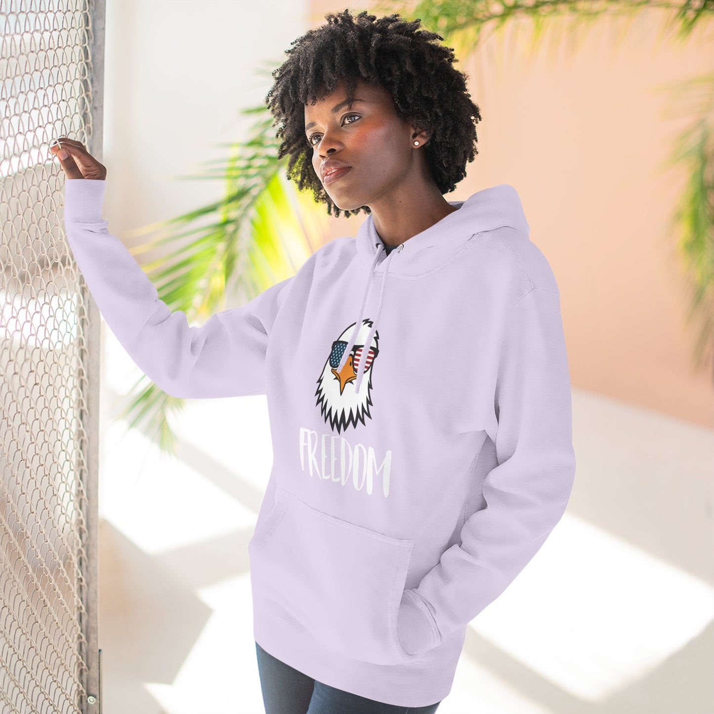 Freedom Eagle Aviator Premium Hoodie | USA Bald Eagle Graphic