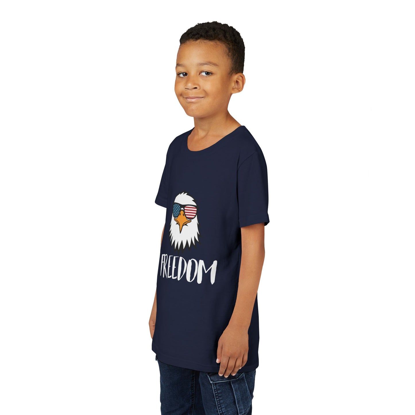 Freedom Eagle Aviator Youth T-Shirt | USA Bald Eagle Graphic Tee