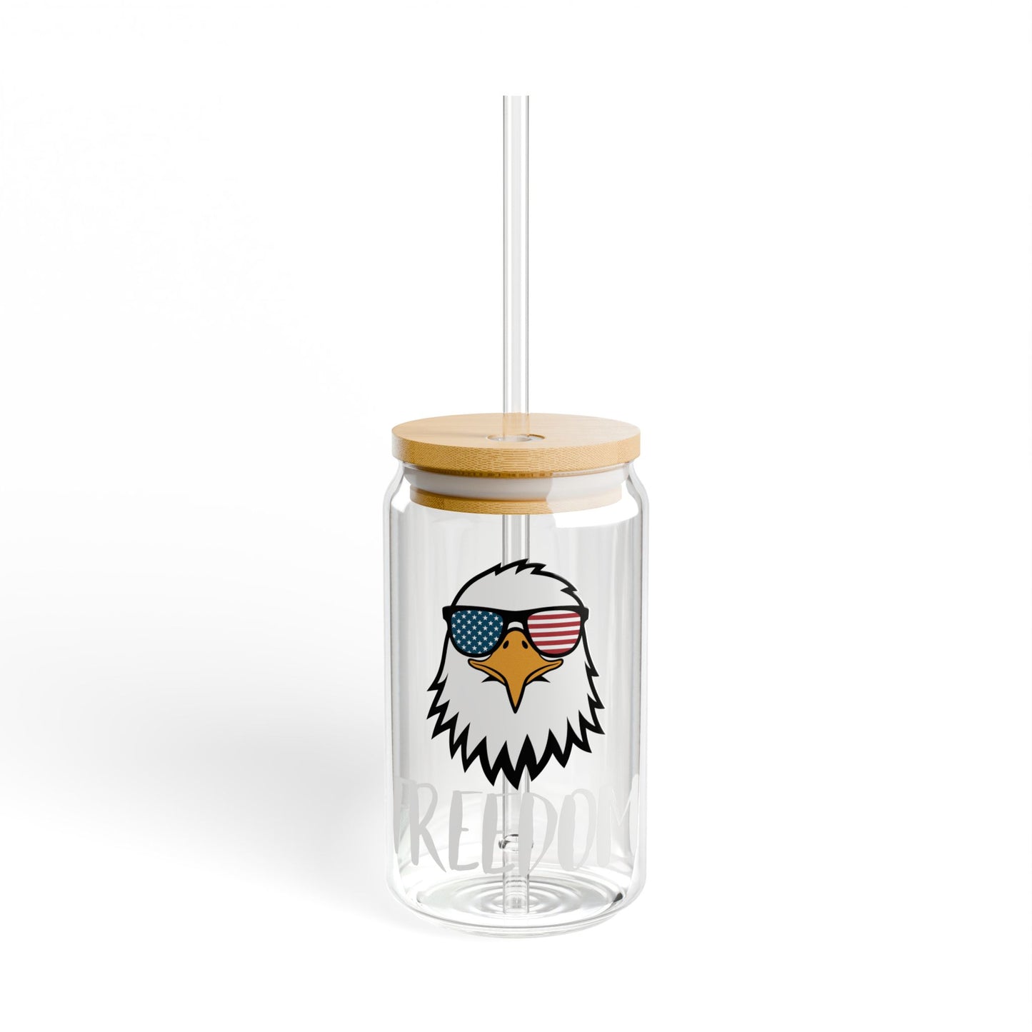 Premium Sipper Glass - Freedom Eagle Aviator | Patriotic Drinkware