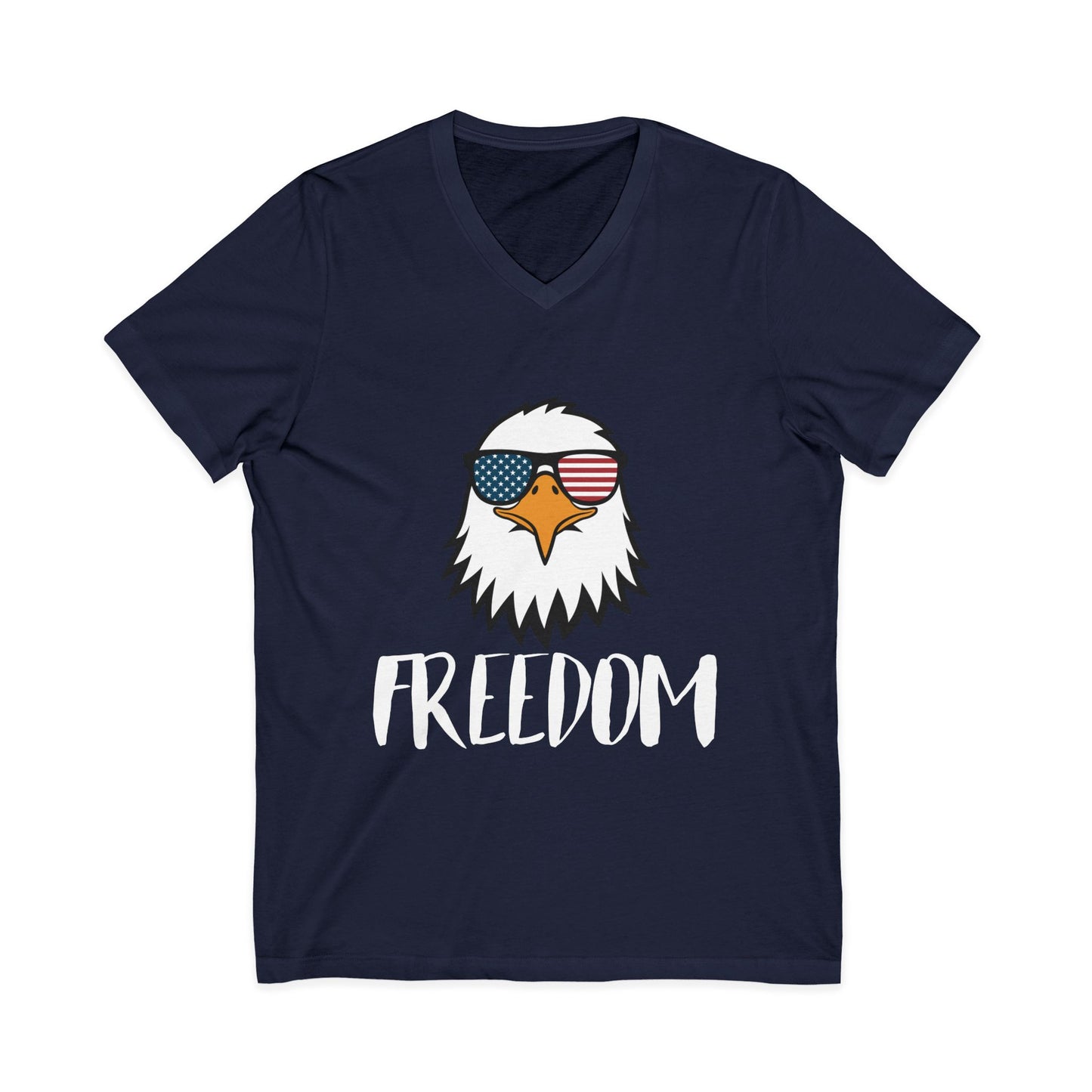 Freedom Eagle Aviator Men's V-Neck Tee | USA Bald Eagle Graphic