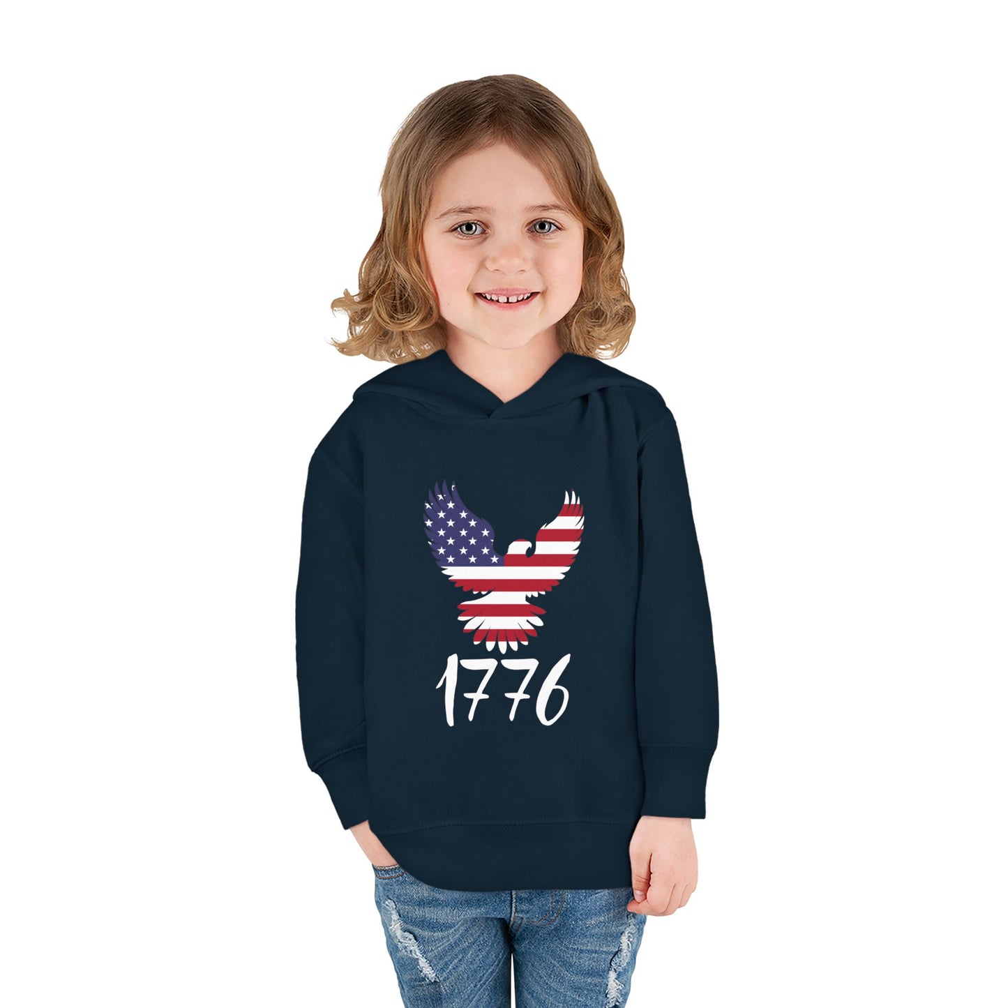 1776 Heritage Toddler Hoodie | USA Bald Eagle Graphic