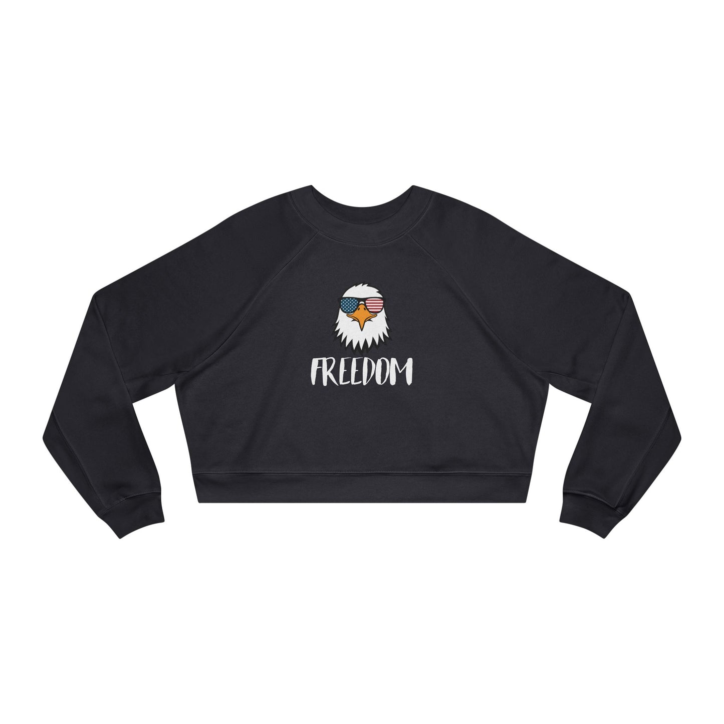 Freedom Eagle Aviator Women's Cropped Sweatshirt | USA Bald Eagle Graphic
