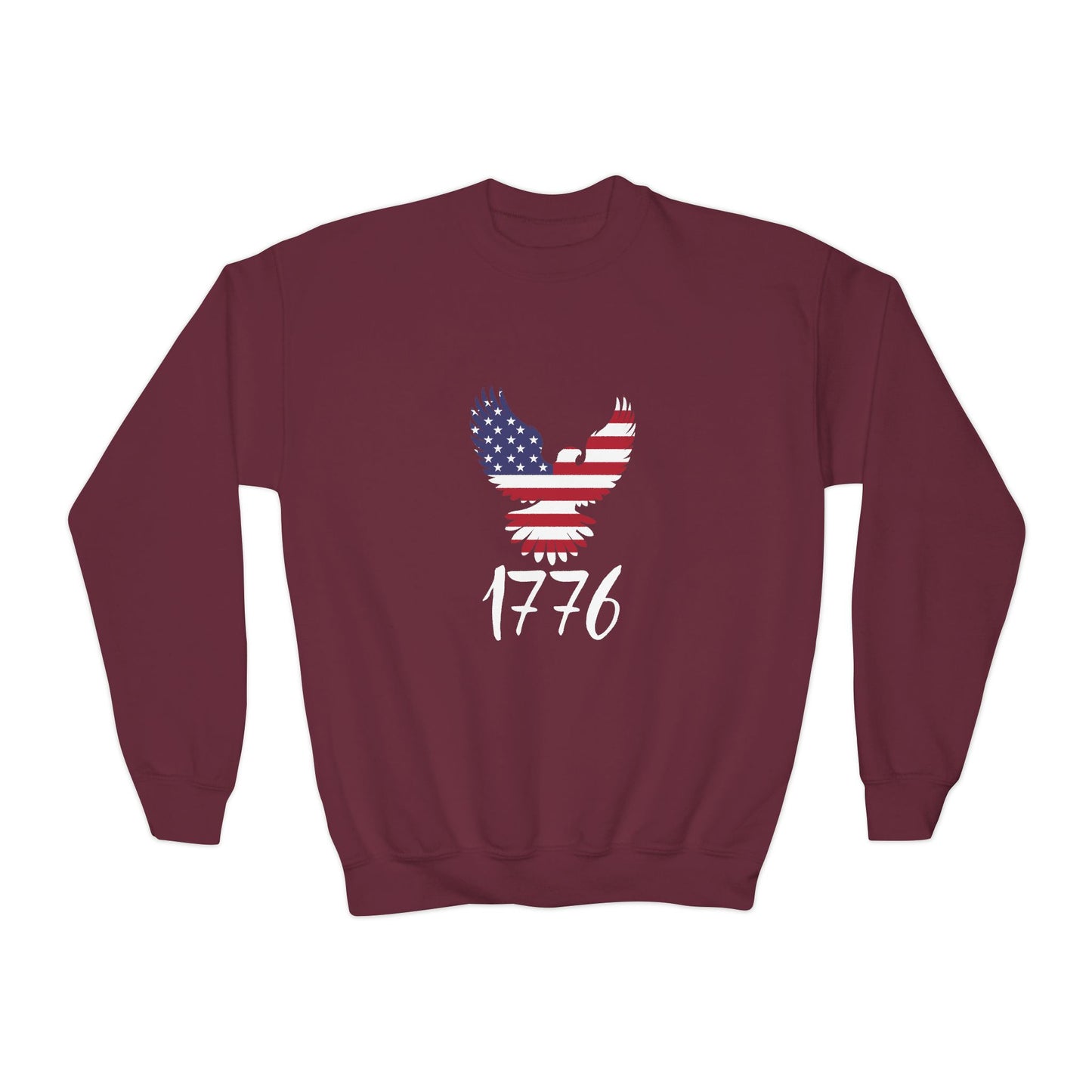 1776 Heritage Youth Sweatshirt | USA Bald Eagle Graphic