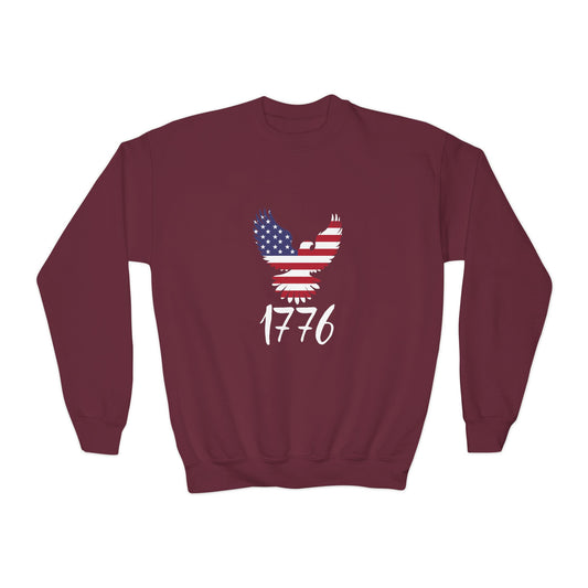 1776 Heritage Youth Sweatshirt | USA Bald Eagle Graphic
