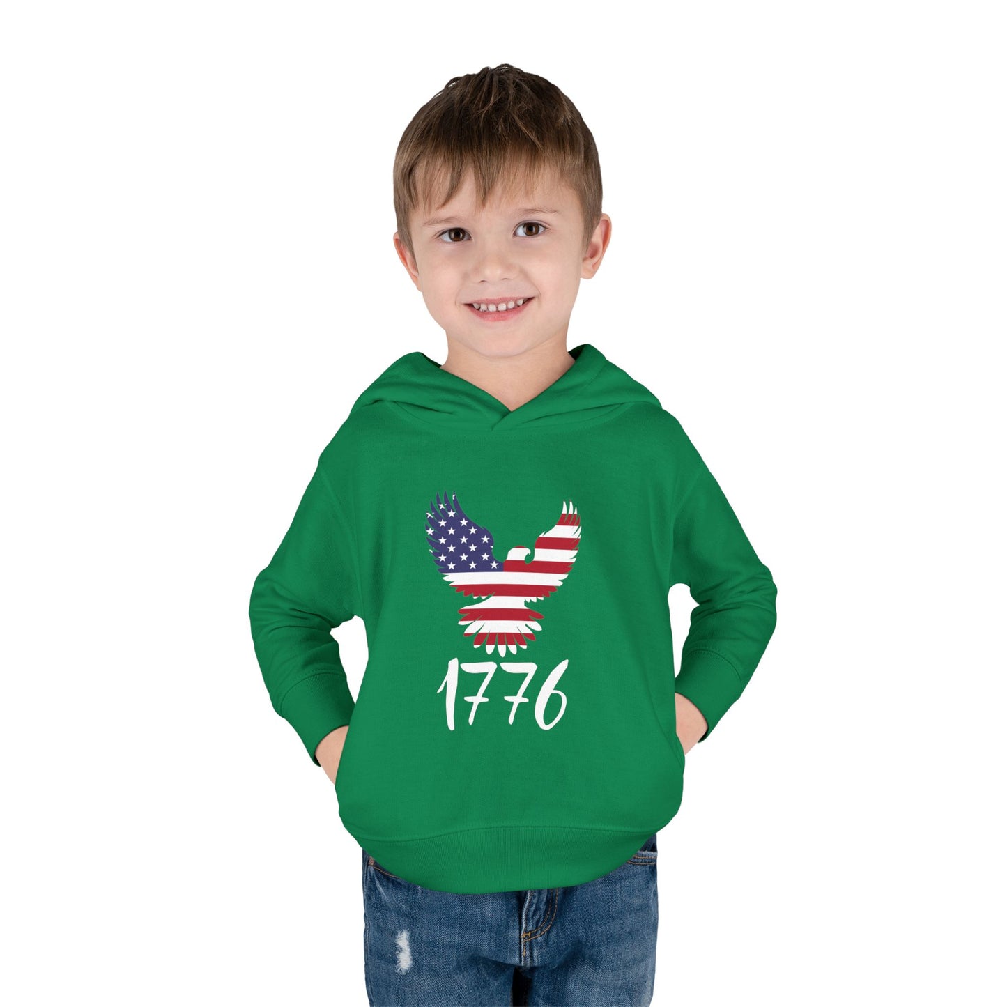 1776 Heritage Toddler Hoodie | USA Bald Eagle Graphic