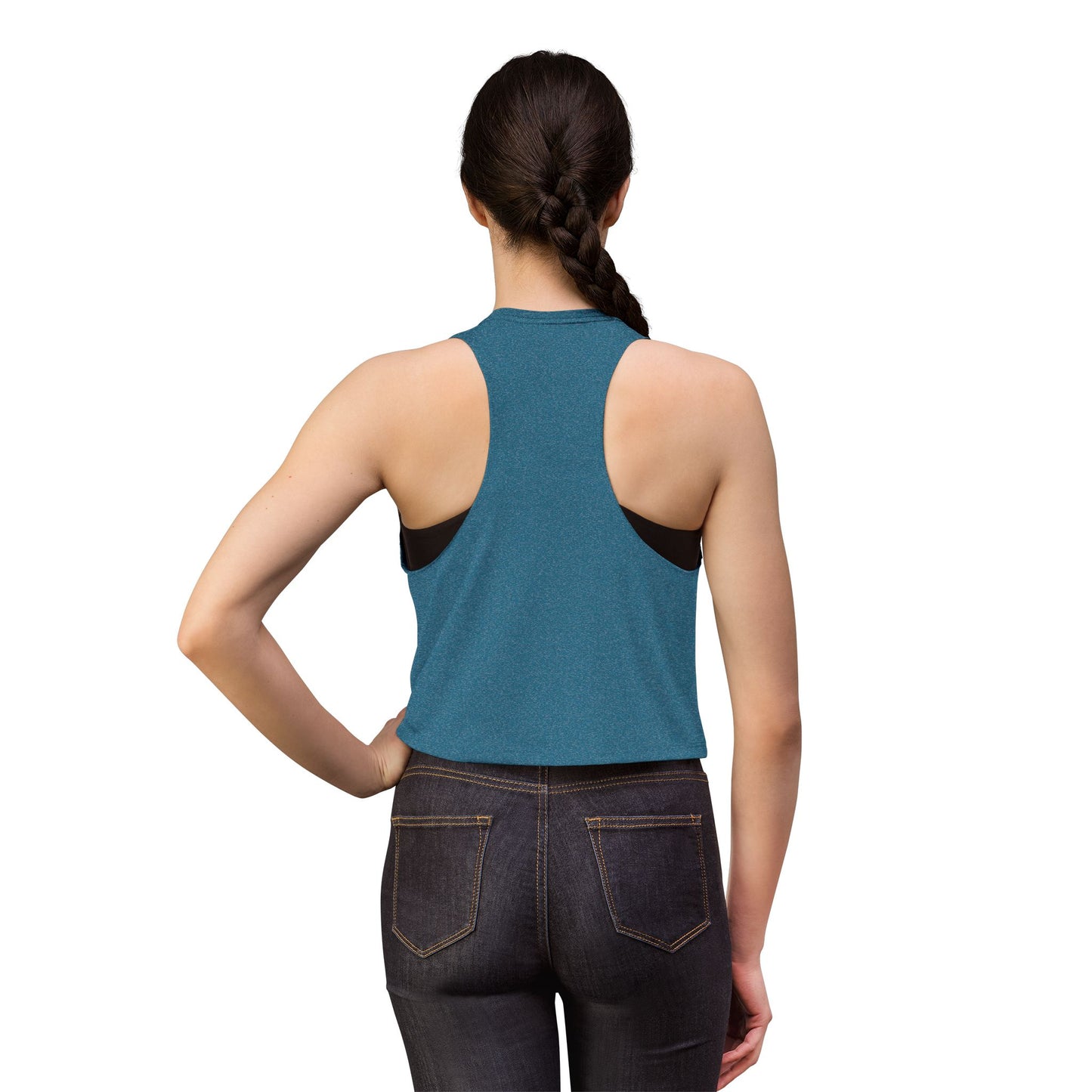 1776 Heritage Women's Racerback Cropped Tank | USA Bald Eagle Graphic