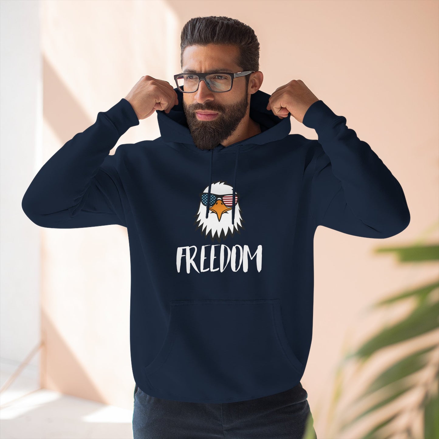 Freedom Eagle Aviator Premium Hoodie | USA Bald Eagle Graphic