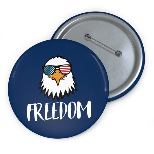 Freedom Eagle Aviator Pin Button | USA Bald Eagle Graphic