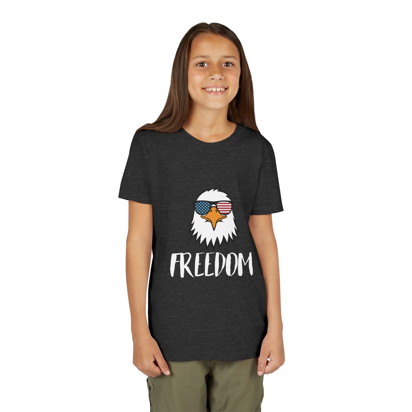 Freedom Eagle Aviator Youth T-Shirt | USA Bald Eagle Graphic Tee