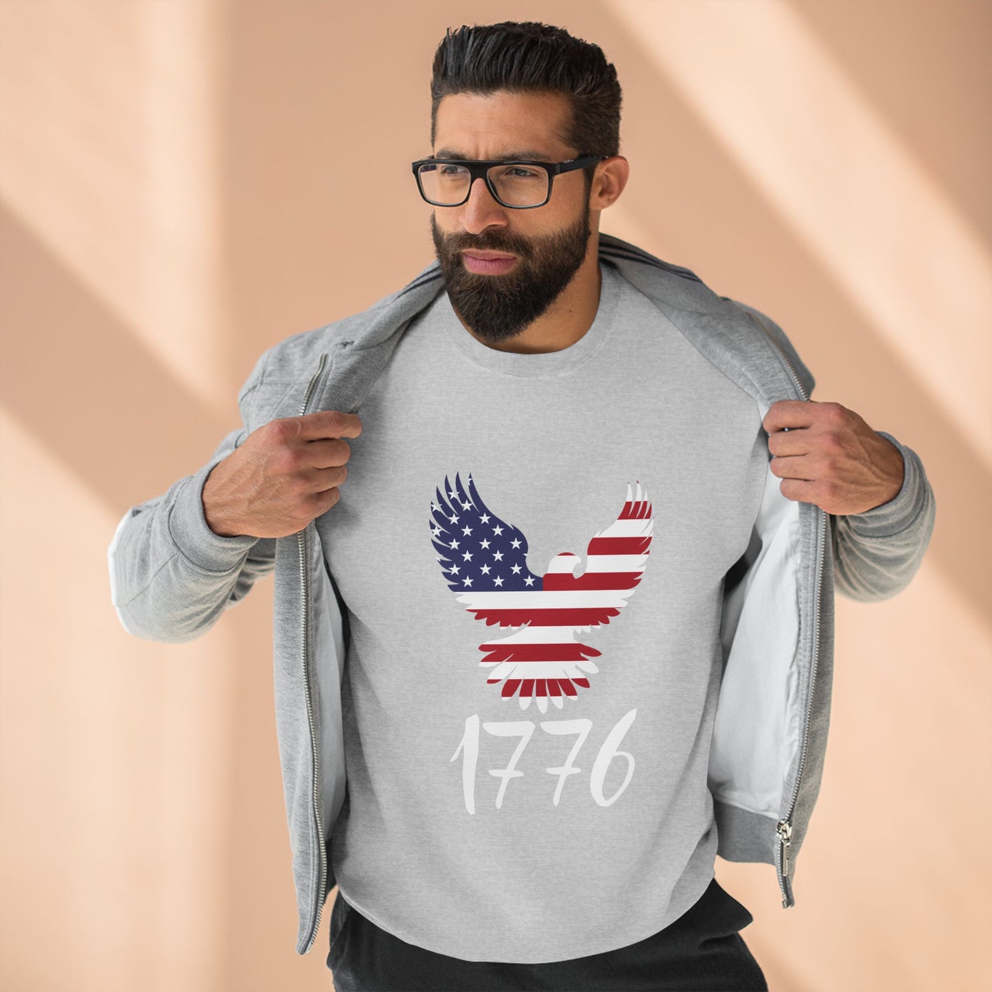1776 Heritage Crewneck Sweatshirt | USA Bald Eagle Graphic Pullover