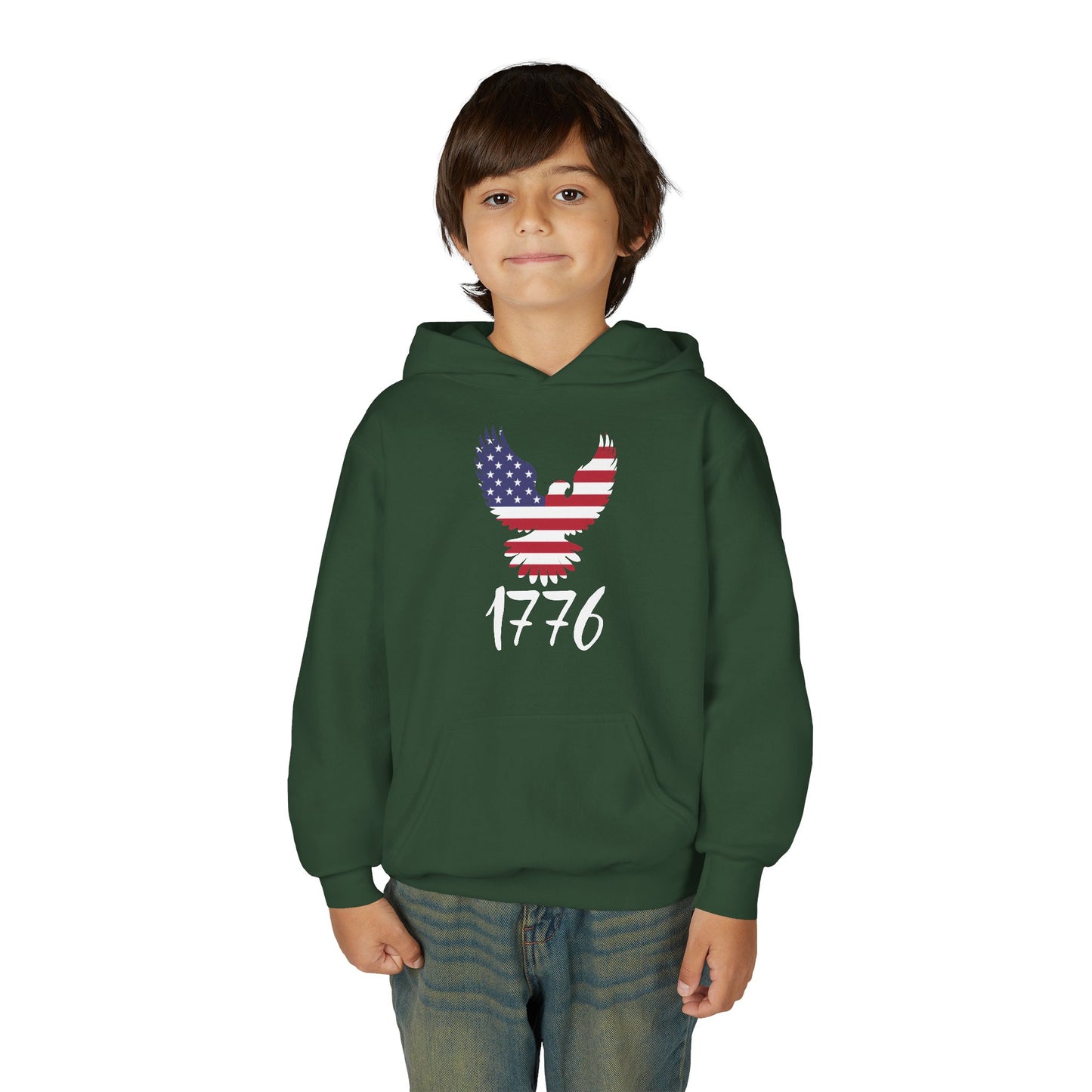 1776 Heritage Youth Hoodie | USA Bald Eagle Graphic