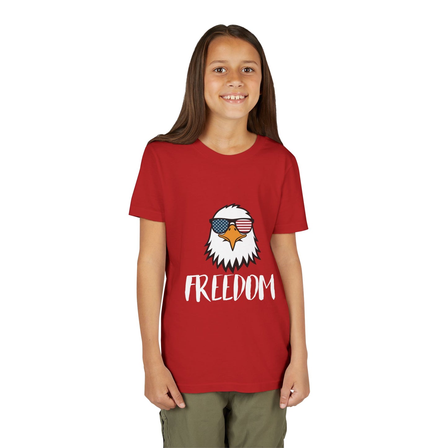 Freedom Eagle Aviator Youth T-Shirt | USA Bald Eagle Graphic Tee