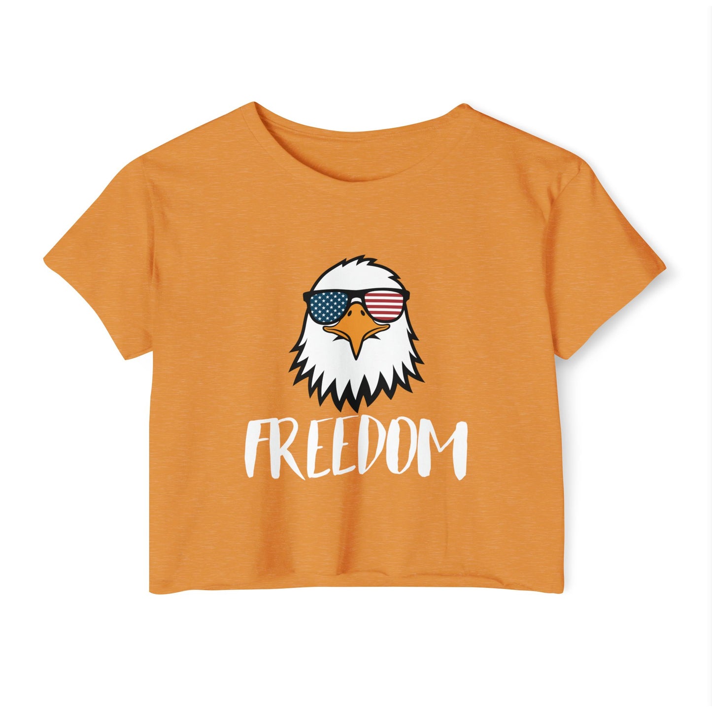 Freedom Eagle Aviator Women's Festival Crop Top | USA Bald Eagle Graphic