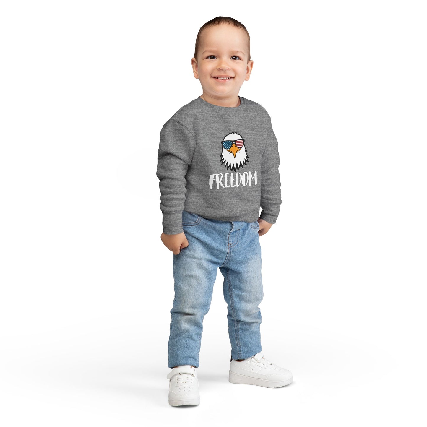Freedom Eagle Aviator Toddler Sweatshirt | USA Bald Eagle Graphic