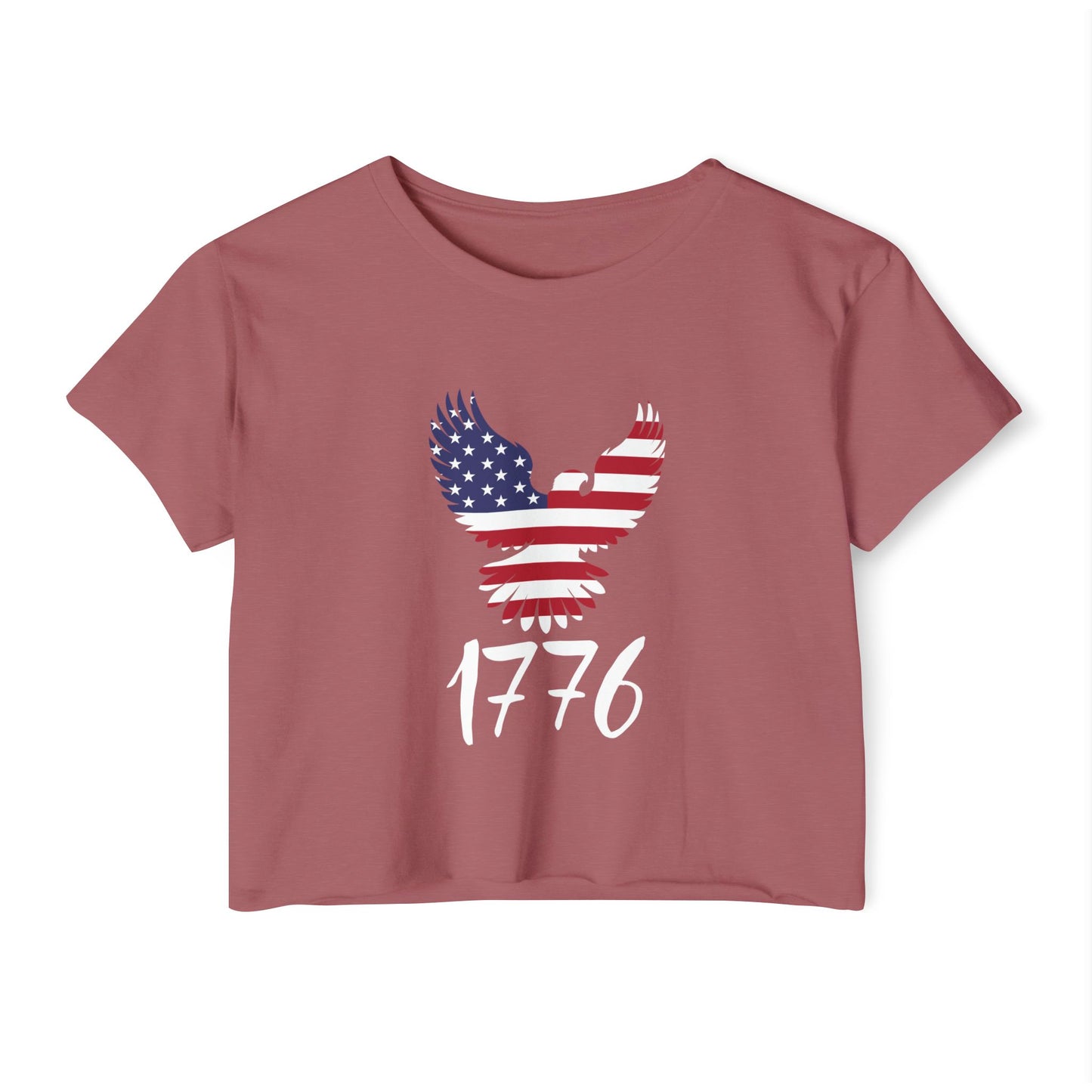 1776 Heritage Women's Festival Crop Top | USA Bald Eagle Graphic