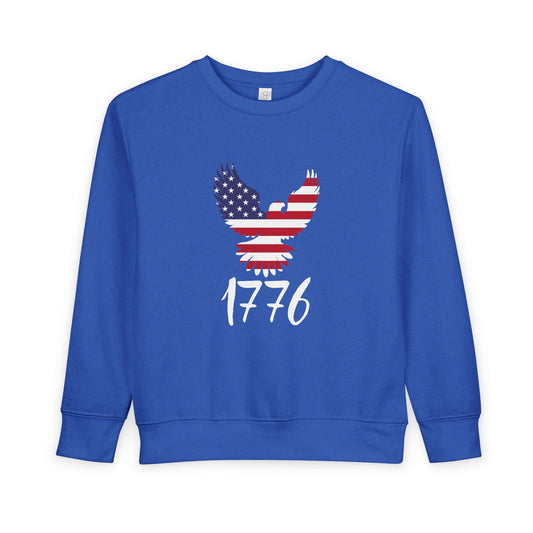1776 Heritage Toddler Sweatshirt | USA Bald Eagle Graphic