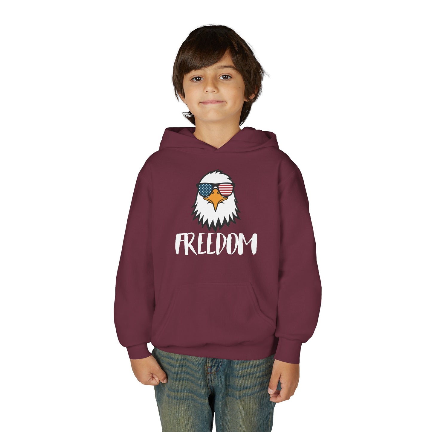 Freedom Eagle Aviator Youth Hoodie | USA Bald Eagle Graphic