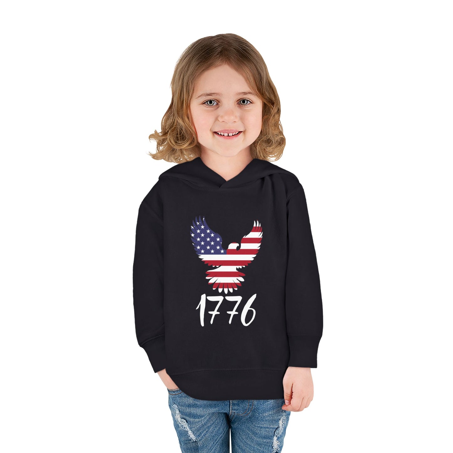 1776 Heritage Toddler Hoodie | USA Bald Eagle Graphic