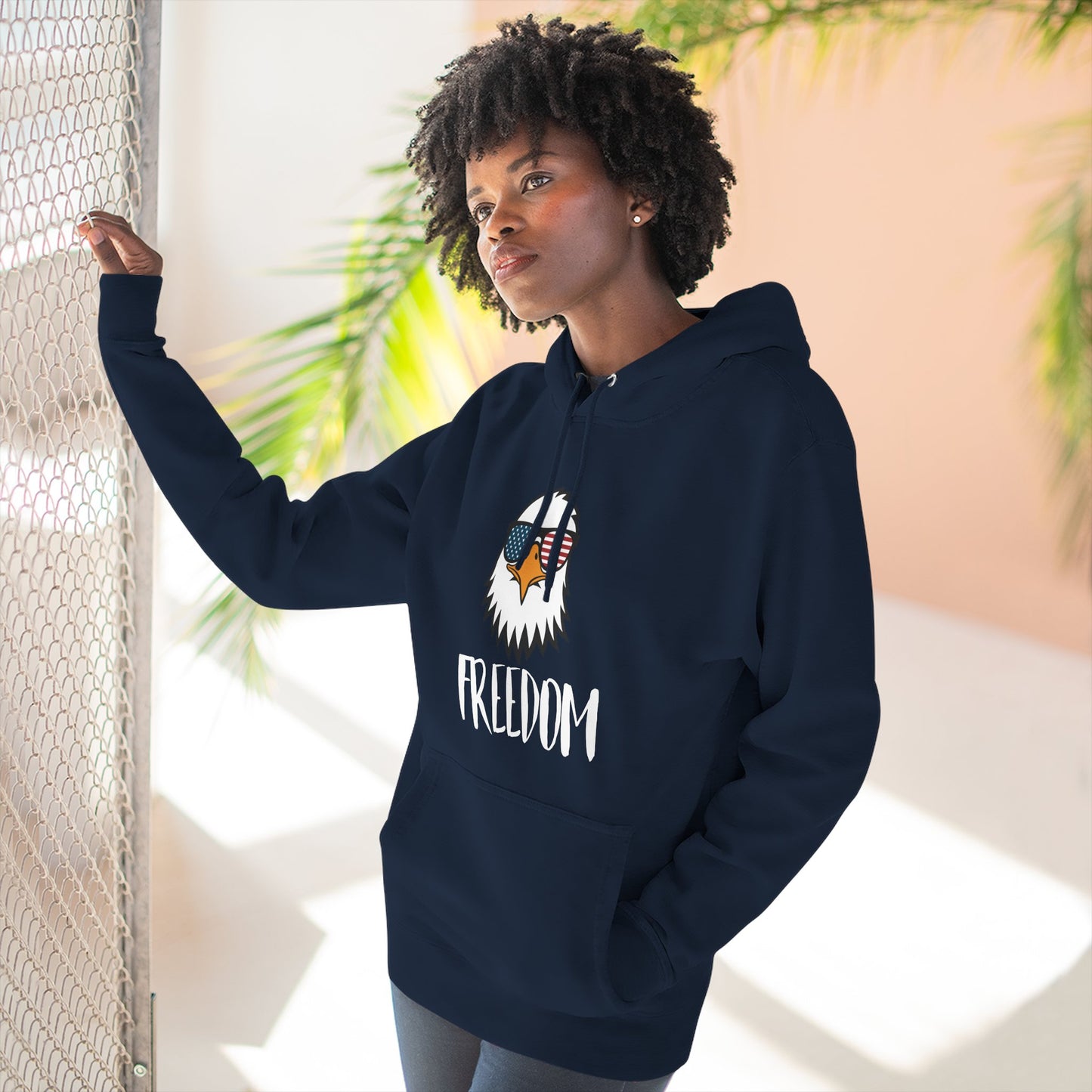 Freedom Eagle Aviator Premium Hoodie | USA Bald Eagle Graphic