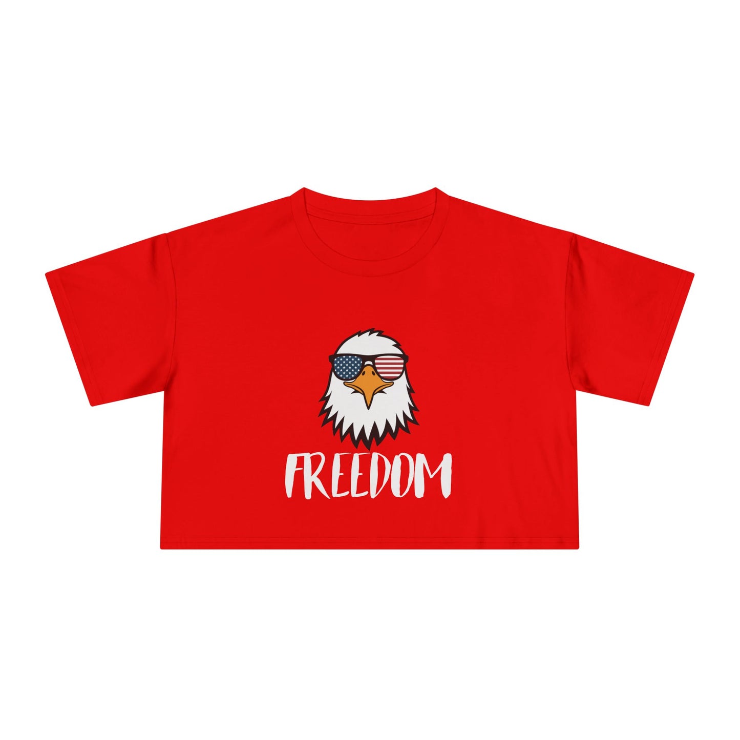Freedom Eagle Aviator Women's Premium Crop Top | USA Bald Eagle Graphic