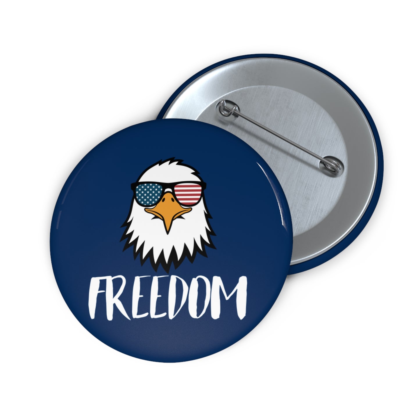 Freedom Eagle Aviator Pin Button | USA Bald Eagle Graphic