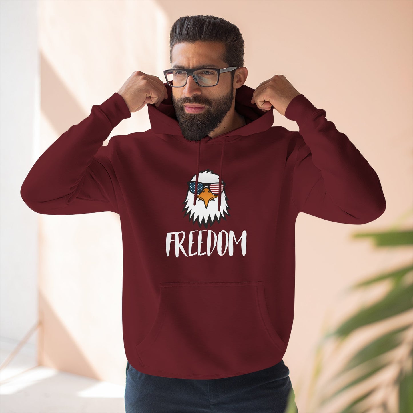 Freedom Eagle Aviator Premium Hoodie | USA Bald Eagle Graphic
