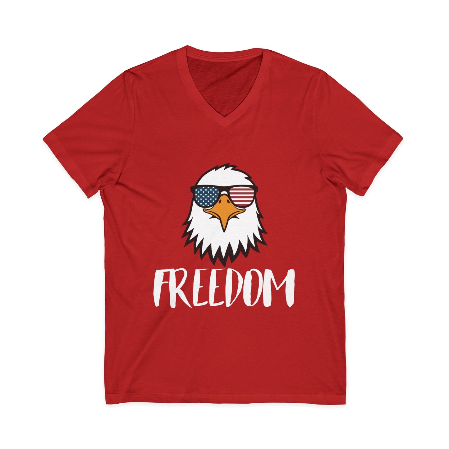 Freedom Eagle Aviator Men's V-Neck Tee | USA Bald Eagle Graphic