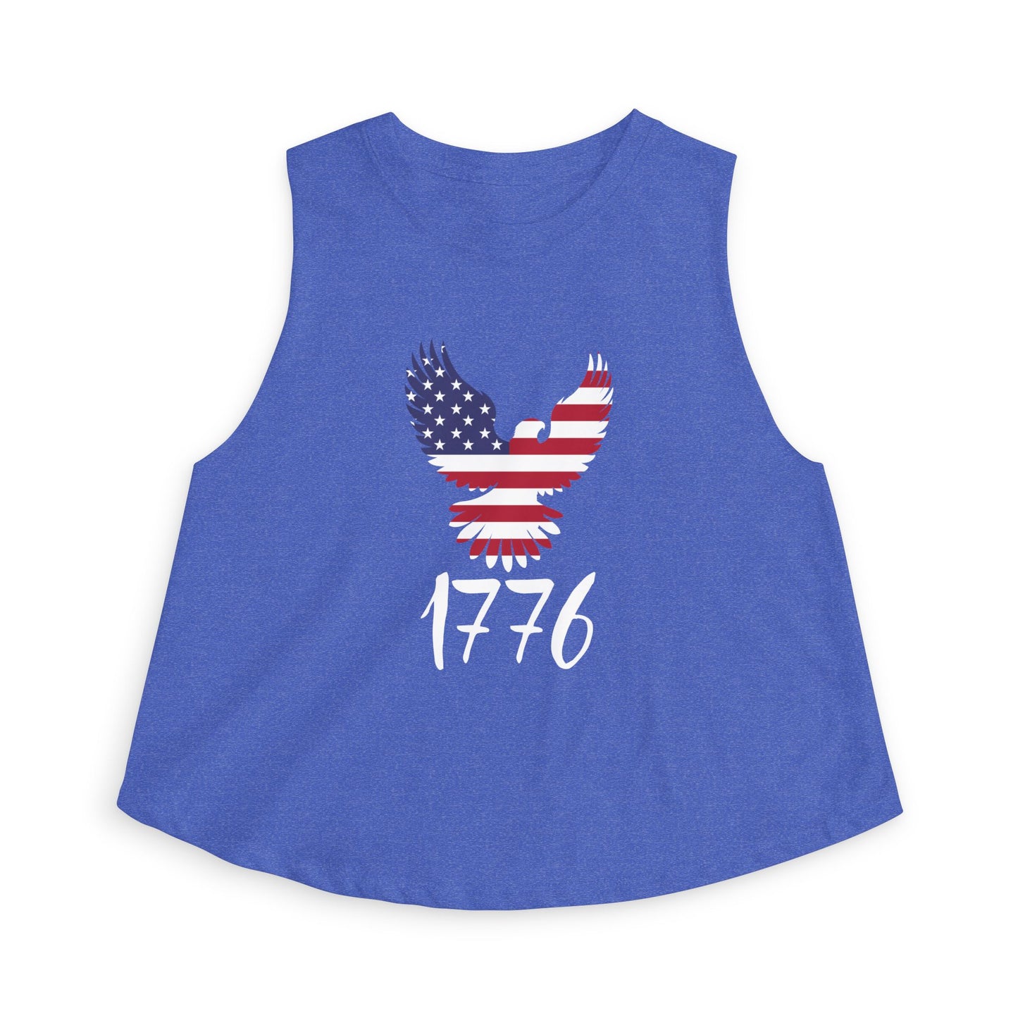 1776 Heritage Women's Racerback Cropped Tank | USA Bald Eagle Graphic