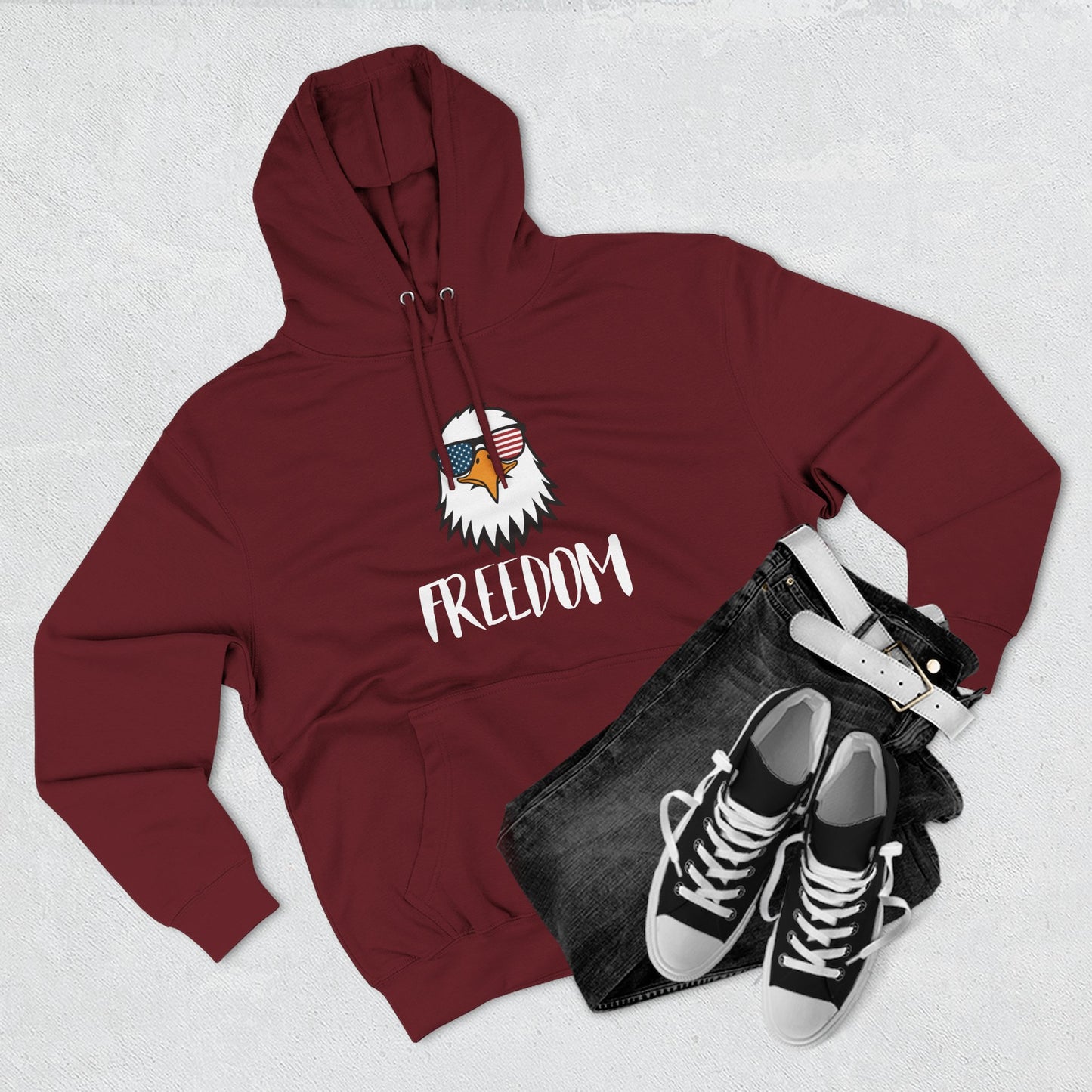 Freedom Eagle Aviator Premium Hoodie | USA Bald Eagle Graphic
