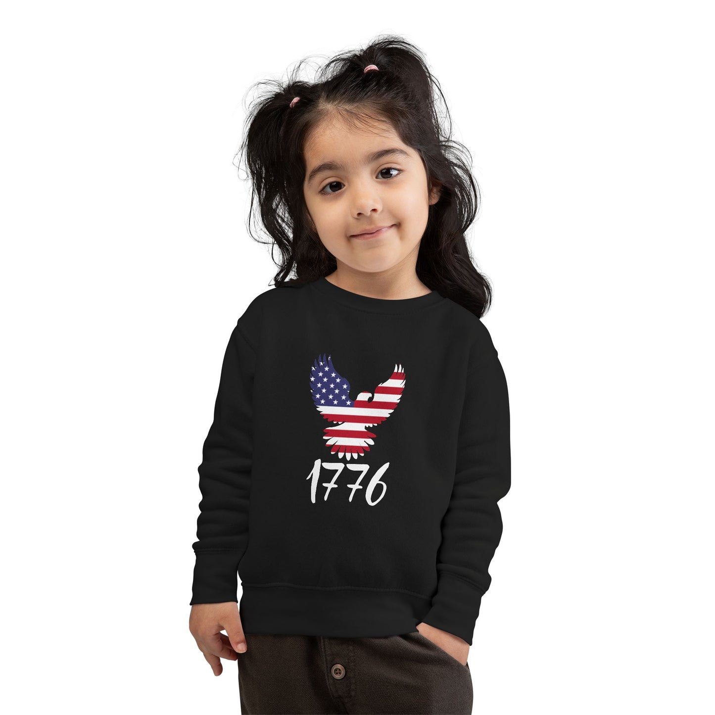 1776 Heritage Toddler Sweatshirt | USA Bald Eagle Graphic