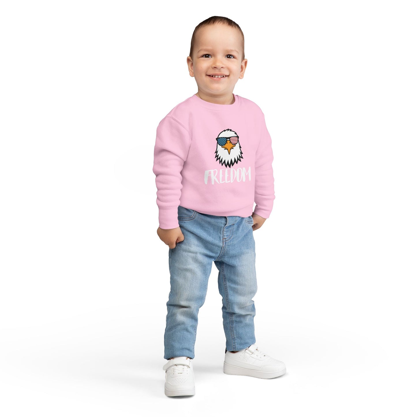 Freedom Eagle Aviator Toddler Sweatshirt | USA Bald Eagle Graphic