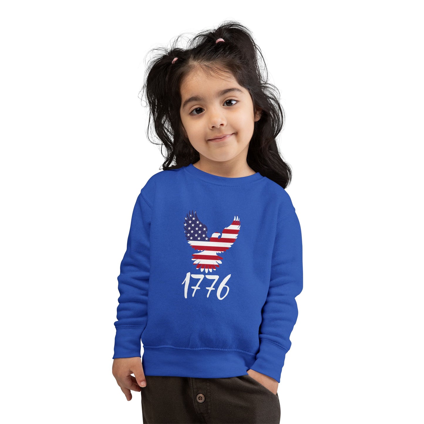 1776 Heritage Toddler Sweatshirt | USA Bald Eagle Graphic