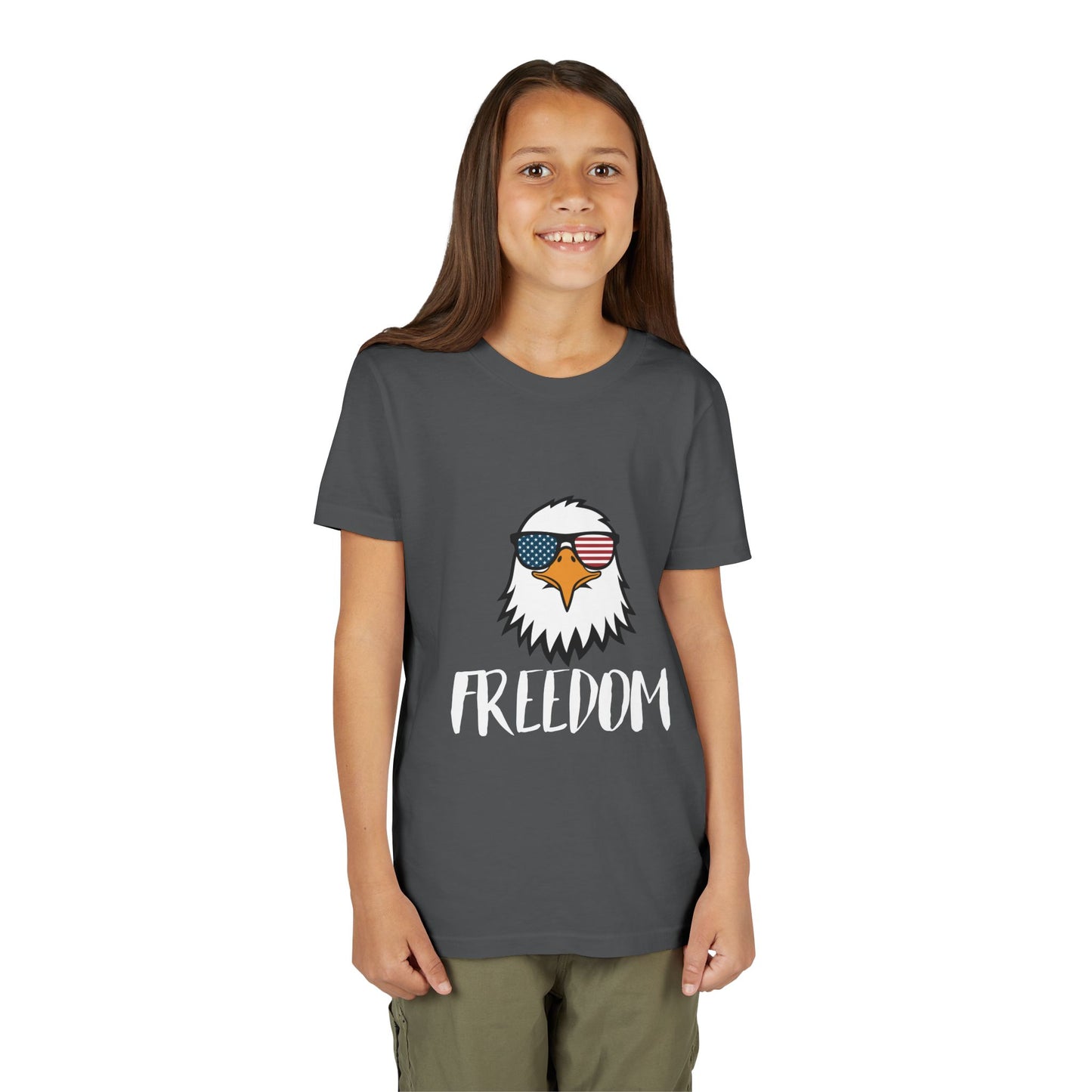 Freedom Eagle Aviator Youth T-Shirt | USA Bald Eagle Graphic Tee