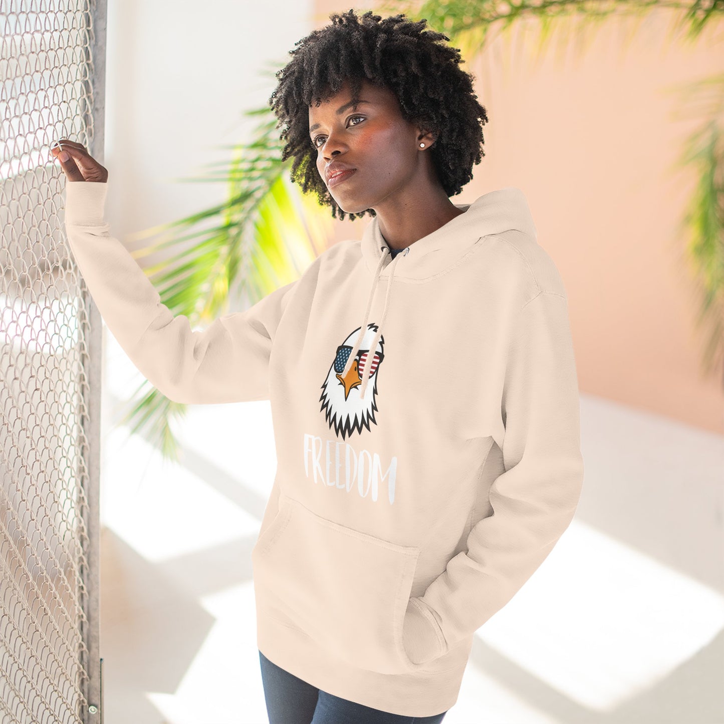 Freedom Eagle Aviator Premium Hoodie | USA Bald Eagle Graphic