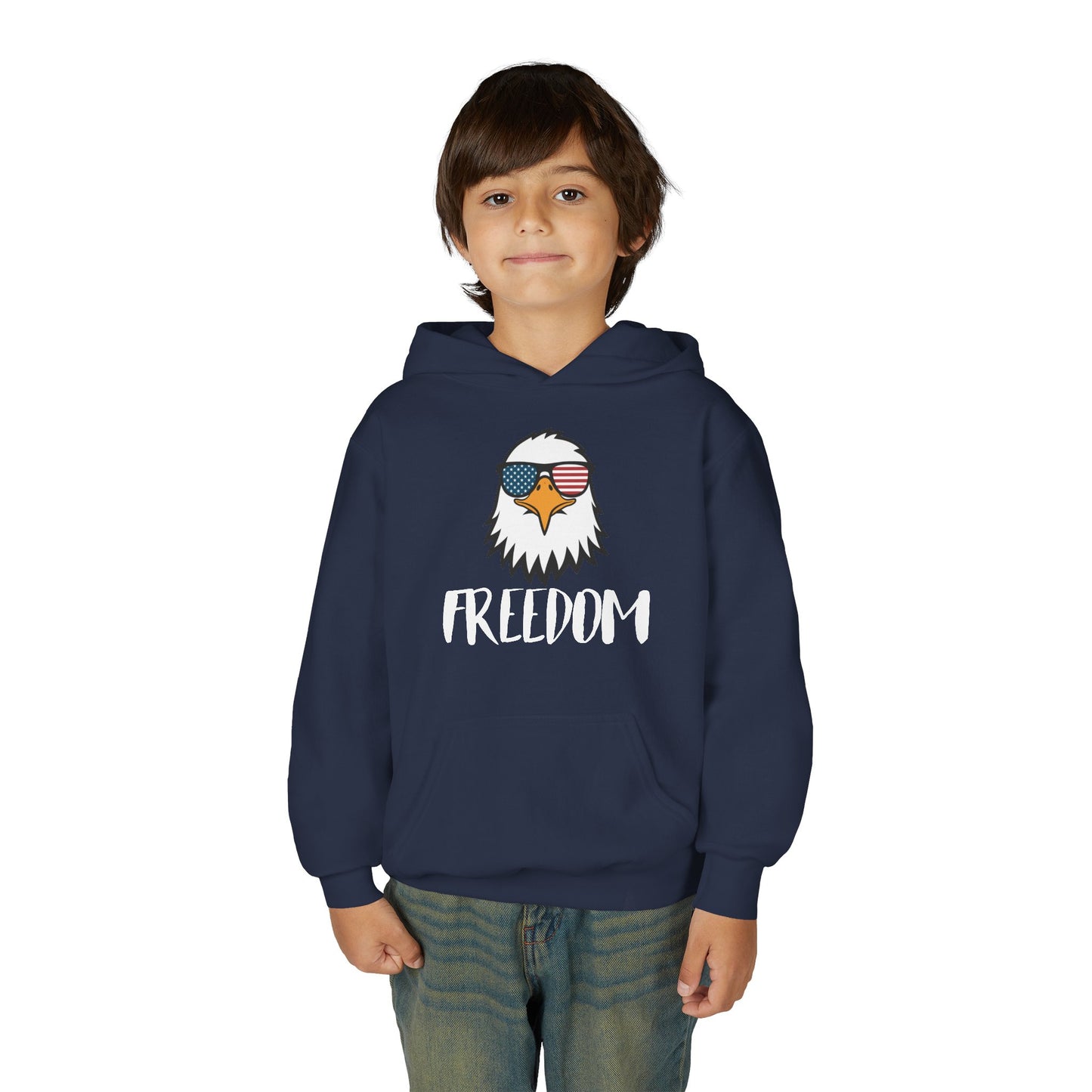 Freedom Eagle Aviator Youth Hoodie | USA Bald Eagle Graphic